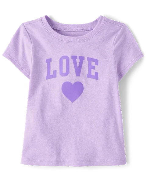 Baby And Toddler Girls Love Graphic Tee - Purple