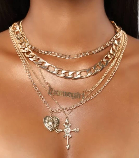Fashion Nova Women's Be My Homegirl Layered Necklace