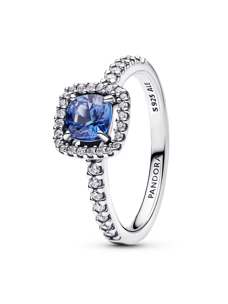 Anello Punto Luce Quadrato Blu