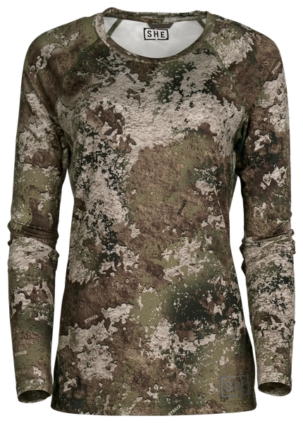 SHE Outdoor Lightweight Performance Crew-Neck Long-Sleeve Shirt - TrueTimber Strata - XL