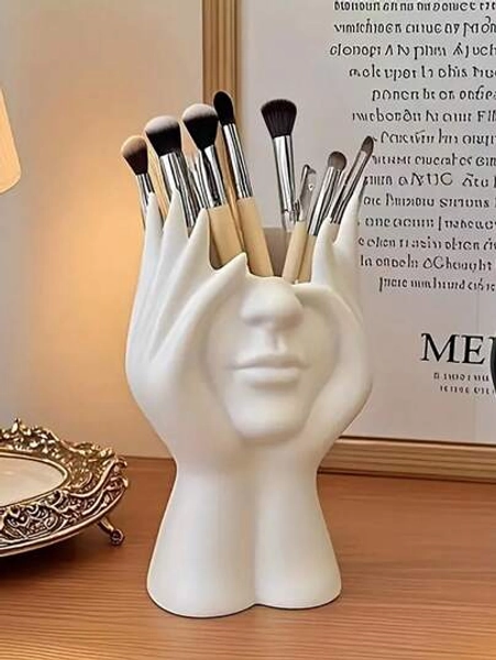 1pc Multi-Function Desk Organizer Box, Pen Holder, Makeup Brush Holder, Decorative Facial Flower Vase, Creative Art Sculpture Home Decor Bag, Room Decor, Bags, Makeup Bag, Vanity, Travel, Make Up Bag, Travel Essentials, Organizer, Storage, Travel Essential, Makeup Organizer, Makeup Bags, Toiletry Bag, Desk Organiser, Cosmetic Bag, Makeup Pouch, Make Up Organizer, Vanity Accessories, Make Up Pouch, Make Up Bags, Jewellery Box, Pouch, Makeup Brush Holder, Brush Holder, Perfume Organiser, Pouch Bag