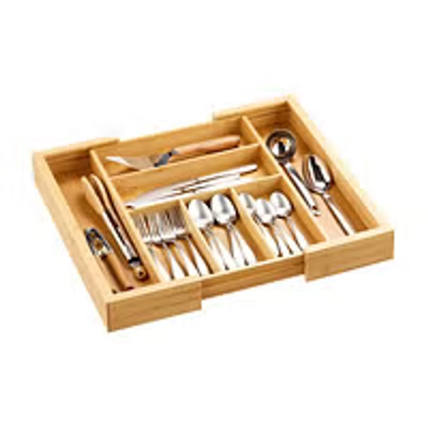 Expandable Bamboo Silverware Tray