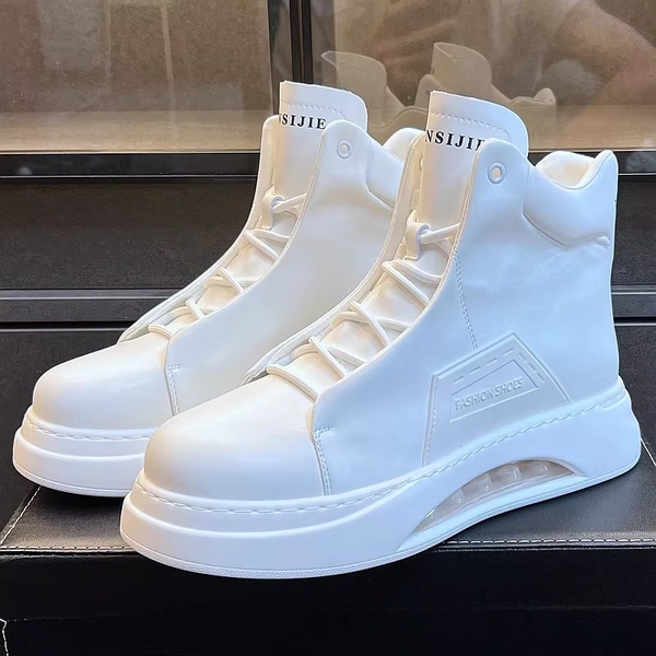Luxury brand casual sneaker for men White high top air cushion sneakers Man Comfortable Soft Lace up botas masculino 2024 - AliExpress 322