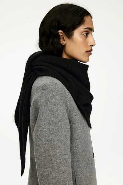 Alpaca-Wool Blend Scarf – Black – Women – ARKET EU