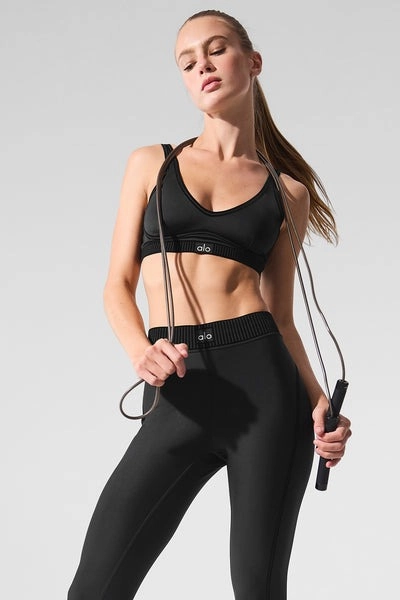 ALO | Airlift Line Up Bra in Black, Size: XS