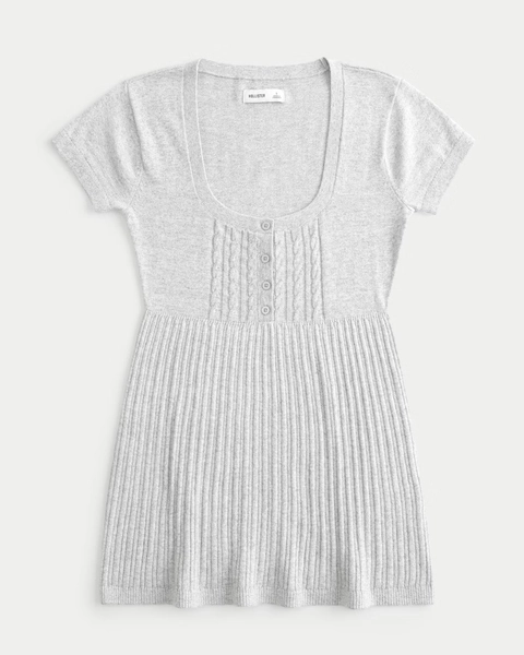 Short-Sleeve Henley Babydoll Top