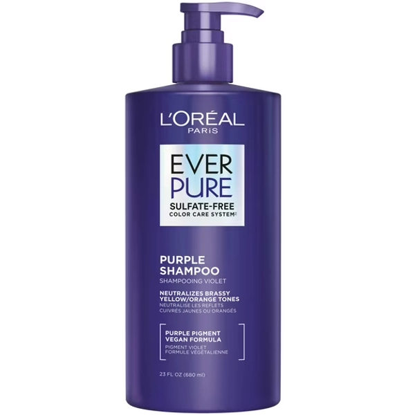 L'Oreal Paris Ever Pure Sulfate Free Purple Shampoo, Colored Treated Hair, 23 fl oz