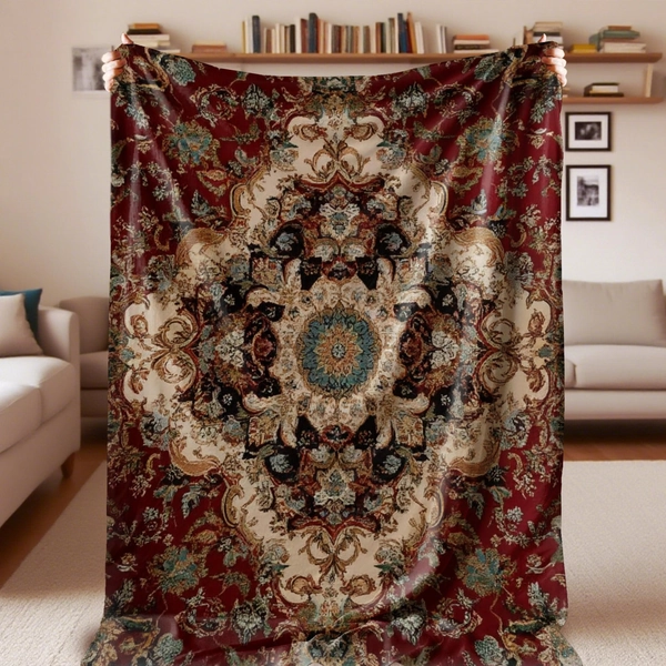 Vintage Persian Mandala Boho Blanket,intage Multicolor Persian Blanket,Cozy Flannel Blanket,Birthday Gift Blanket,Gift for Mom