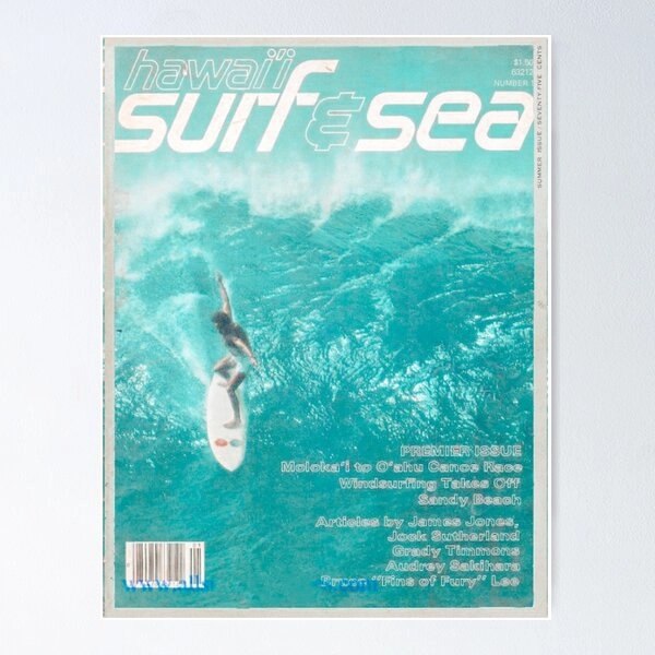 vintage surfer magazine cover poster Poster