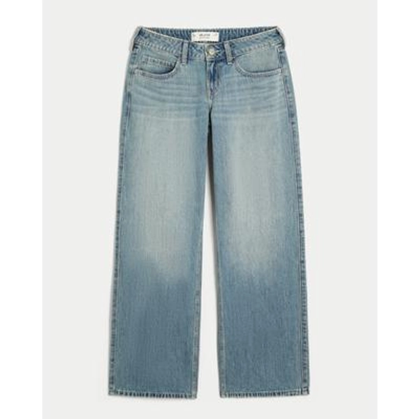 Low-Rise Medium Wash Baggy Jeans