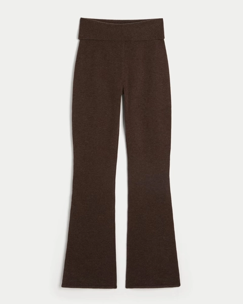 Gilly Hicks Sweater-Knit Foldover Bootcut Pants