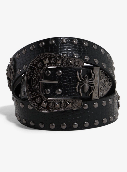 Black Spider Stud Belt