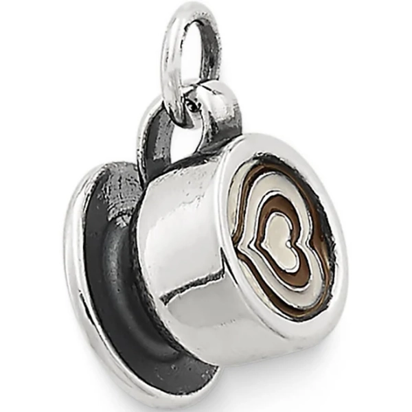 James Avery Sterling Silver Enamel Latte Love Charm