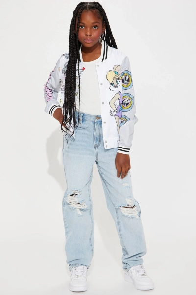 Mini Only One Ripped Straight Leg Jean - Light Wash