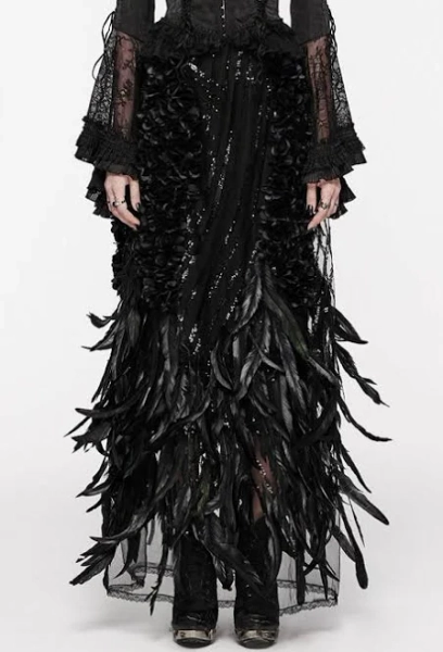 Gothic Sequin Feather Skirt