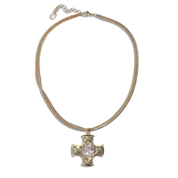 Capri Glass Cross Necklace