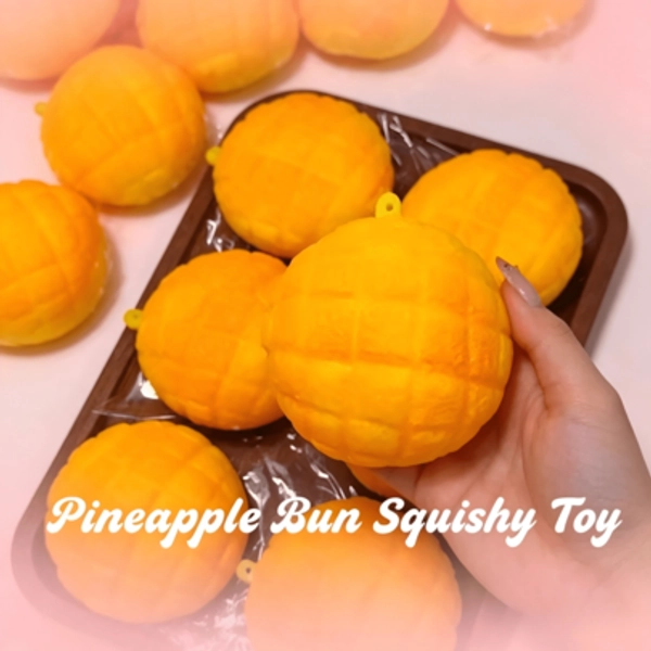 1PC Realistic Simulation Pineapple Bun Squishy Toy, Slow Rebound Soft Bread Squeeze Ball, Anxiety Relief Fidget Toy For Adults