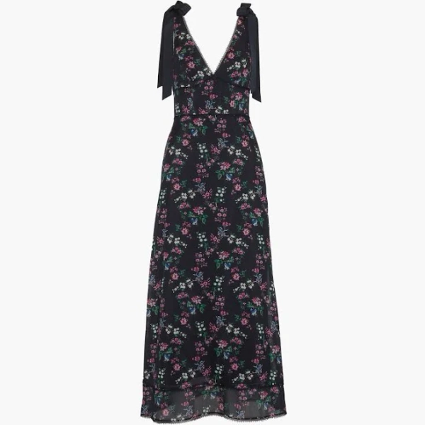 Hill House Home The Cassie Dress Navy Scallop Bow Chintz