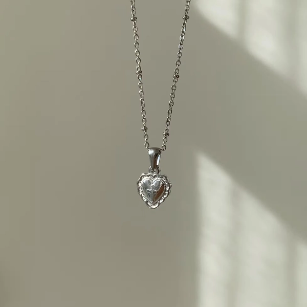 silver heart necklace, dainty heart pendant, cross pendant, waterproof anti-tarnish jewelry, gift for her, everyday silver layered necklace