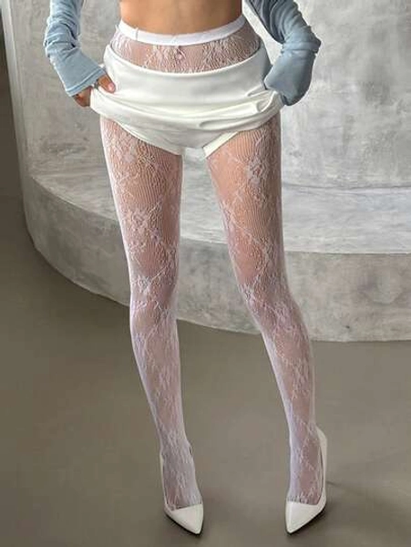 DAZY Women's Lace Leggings, Casual Everyday Wear Tights - Size one-size
