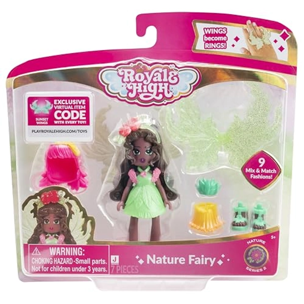 Royale High 3” Nature Fairy Fashion Doll - 1 Figure with 9 Fashion Accessories - Virtual Item Code Included - Series 2 - Ages 5+