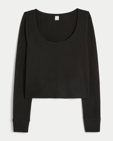 Gilly Hicks Always Cozy Waffle Long-Sleeve Scoop Top