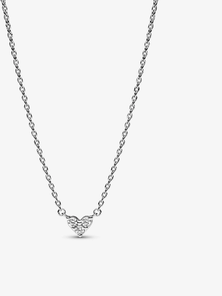 Triple Stone Heart Collier Necklace