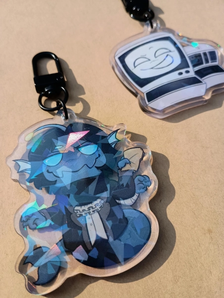 Roblox Pressure Holographic Acrylic Keychains - Sebastian Solace and PAInter