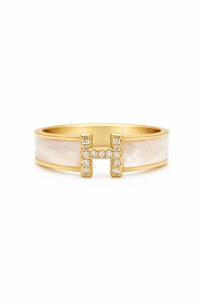 Gold Adjustable Open Back H Ring