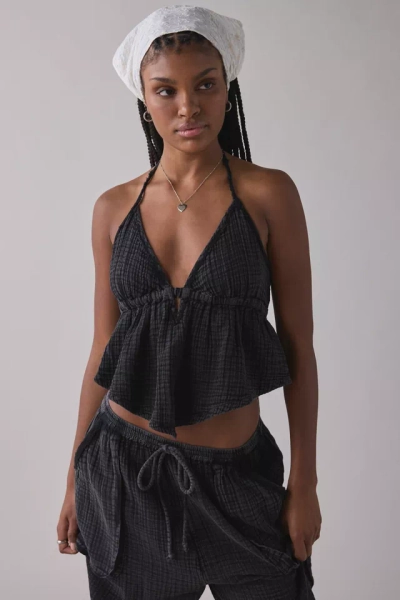 Out From Under Ocean Air Gauze Halter Babydoll Cami