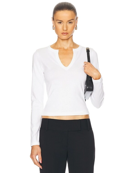 FLORE FLORE Iman Long Sleeve Top in White | FWRD