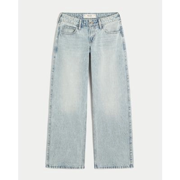 Low-Rise Light Wash Baggy Jeans