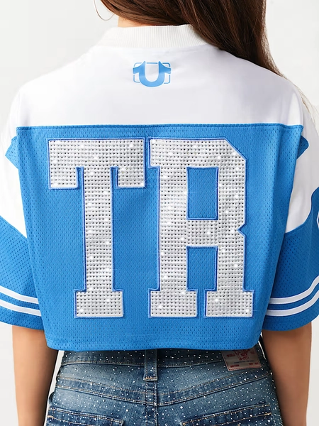 CRYSTAL SPORTY JERSEY SHIRT