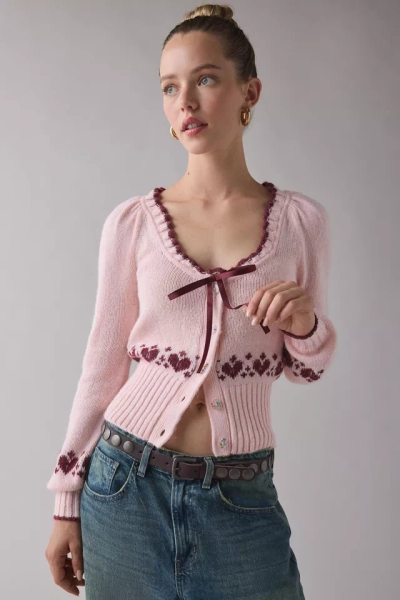 Kimchi Blue Alice Femme Fair Isle Cropped Cardigan
