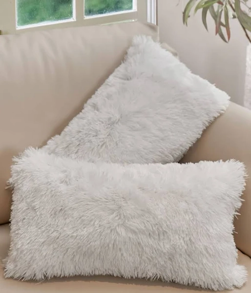 Cheer Collection Textured Fluffy Decorative Pillow