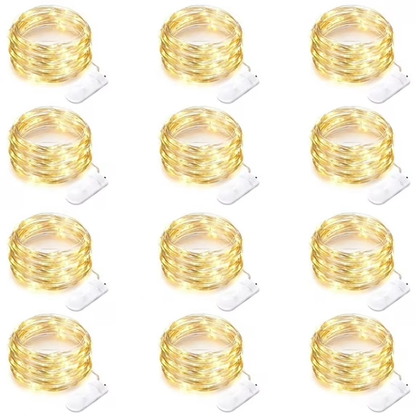 Ayieyill 12Pack Fairy Lights Battery Operated,10ft 30 LED Mini String Lights Waterproof Wire Lights Indoor, Warm White