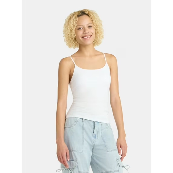 No Boundaries Cropped Shelf Bra Cami Top, Women's