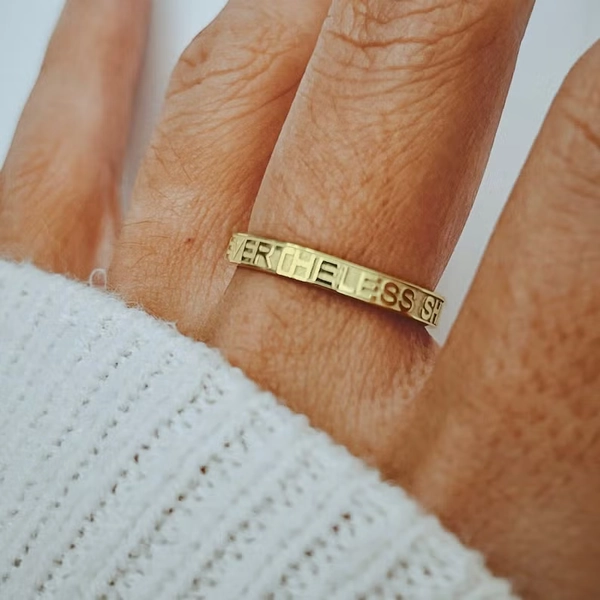 Nevertheless She Persisted Ring: Gold Feminist Thumb Ring