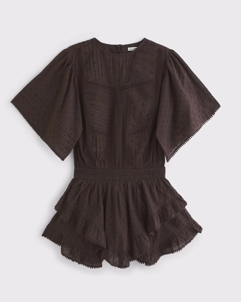 Short-Sleeve Easy Waist Ruffle Skort
