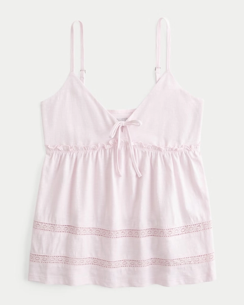 Tie Front Babydoll Top