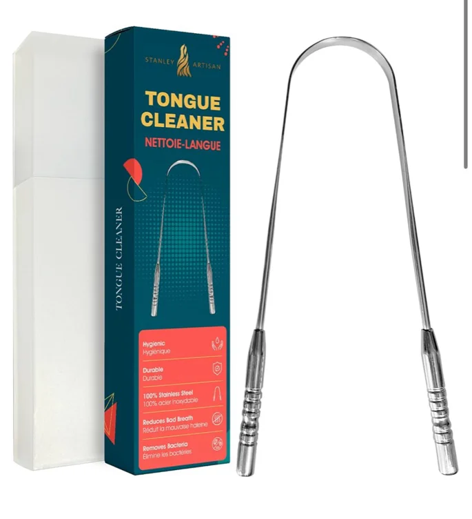 Tongue Scrapers, Professional Tongue Cleaner Scraper, Tongue Cleaner Reusable Stainless Steel Tools with a ppt premium plastic case - for Adults - 1 Count (Pack of 1)