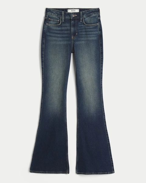 High-Rise Dark Wash Flare Jeans