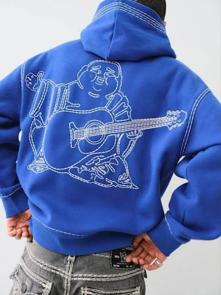 True Religion Men's Super Qt Buddha Hoodie