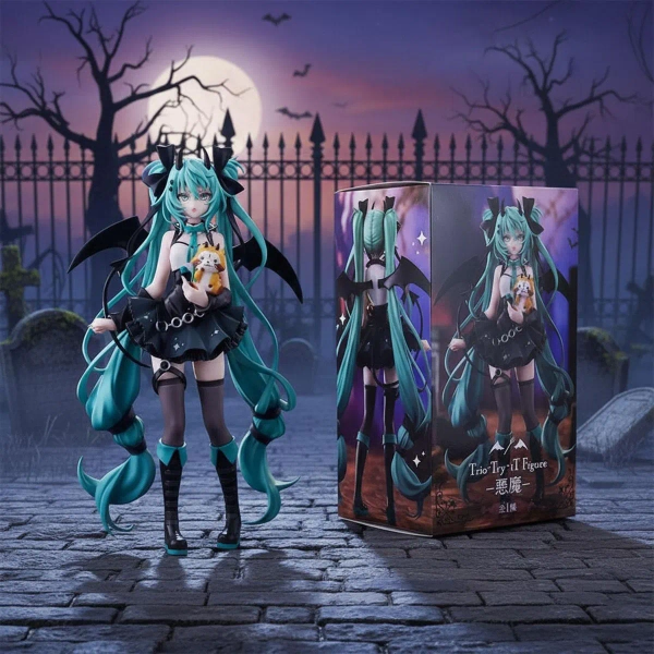Anime Devil Girl Figure Hatsune Miku Style Collectible PVC Statue Gothic Demon Anime Figurine
