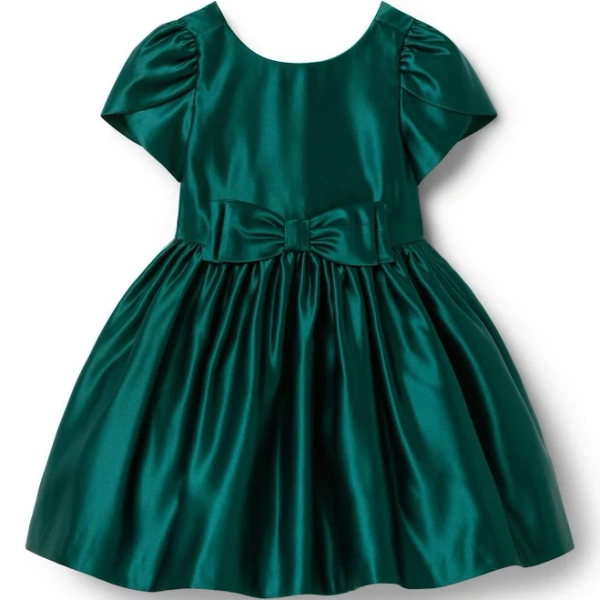 Evergreen Forest Holiday Bow Dress