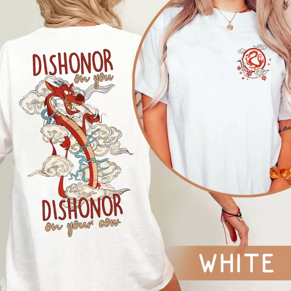 Two Sided Mushu Dragon Dishonor on Your Cow Shirt, Disney Mulan T-shirt, Mualan Princess Shirt, Disneyland Family Trip, Disneyworld Vacation - Etsy