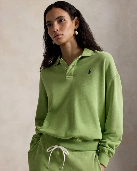 Lightweight Fleece Long-Sleeve Polo