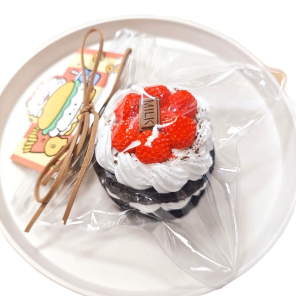 High Appearance Double-layer Strawberry Silicone Bread Cake Matcha Chocolate Toast Taba Squishy Toy for Boys & Girls