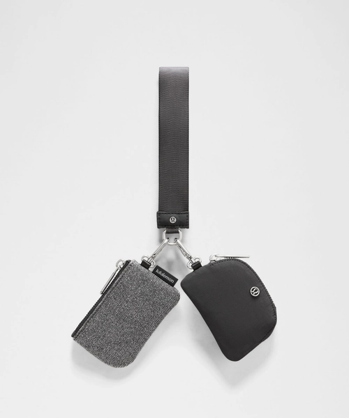 Dual Pouch Wristlet  - Dark Silver/Graphite Grey/Silver - ONE SIZE