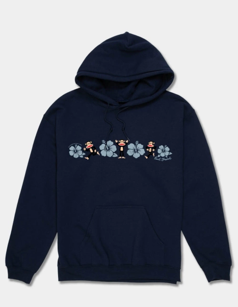 PAUL FRANK Tropical Flower Line Up Unisex Hoodie - NAVY